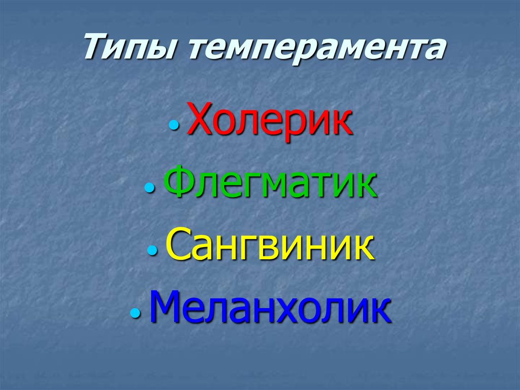 Типы темперамента