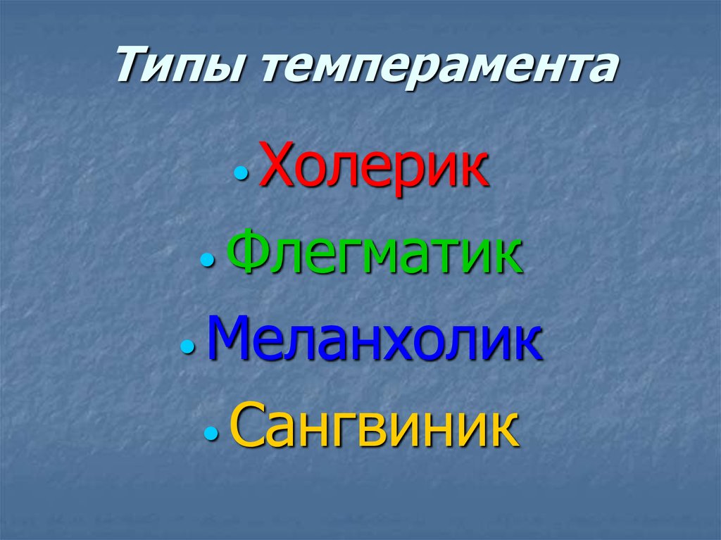 Типы темперамента