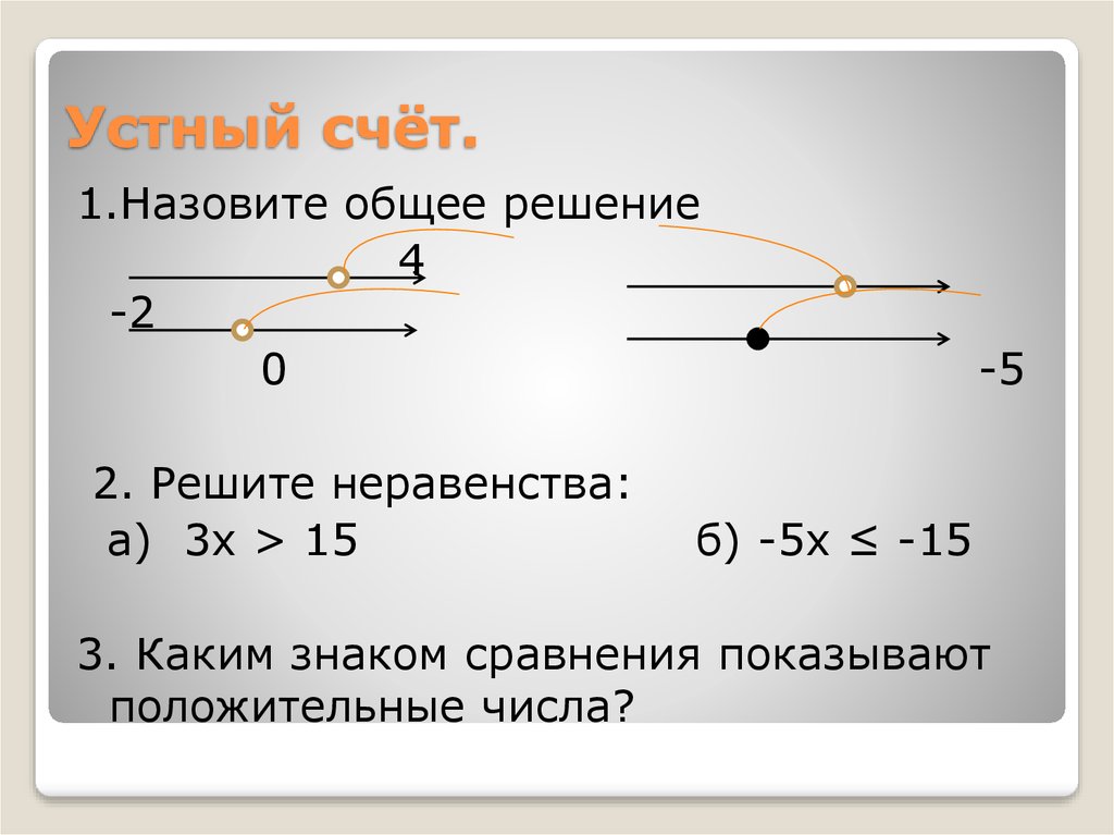 Неравенство чисел