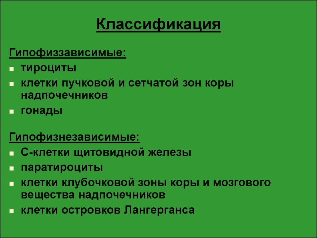 Гипофиза щитовидной железы надпочечников