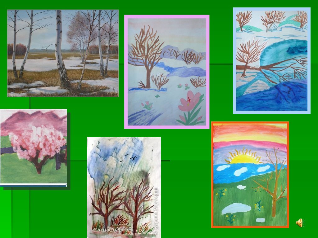 Рисование весеннего пейзажа. Поэтапное рисование весеннего пейзажа. Весенний пейзаж для детей. Весенние темы для изо.