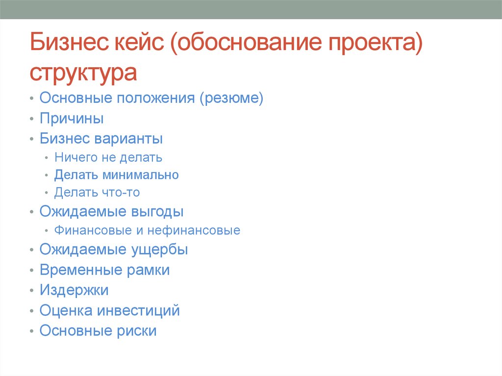 Бизнес кейс проекта