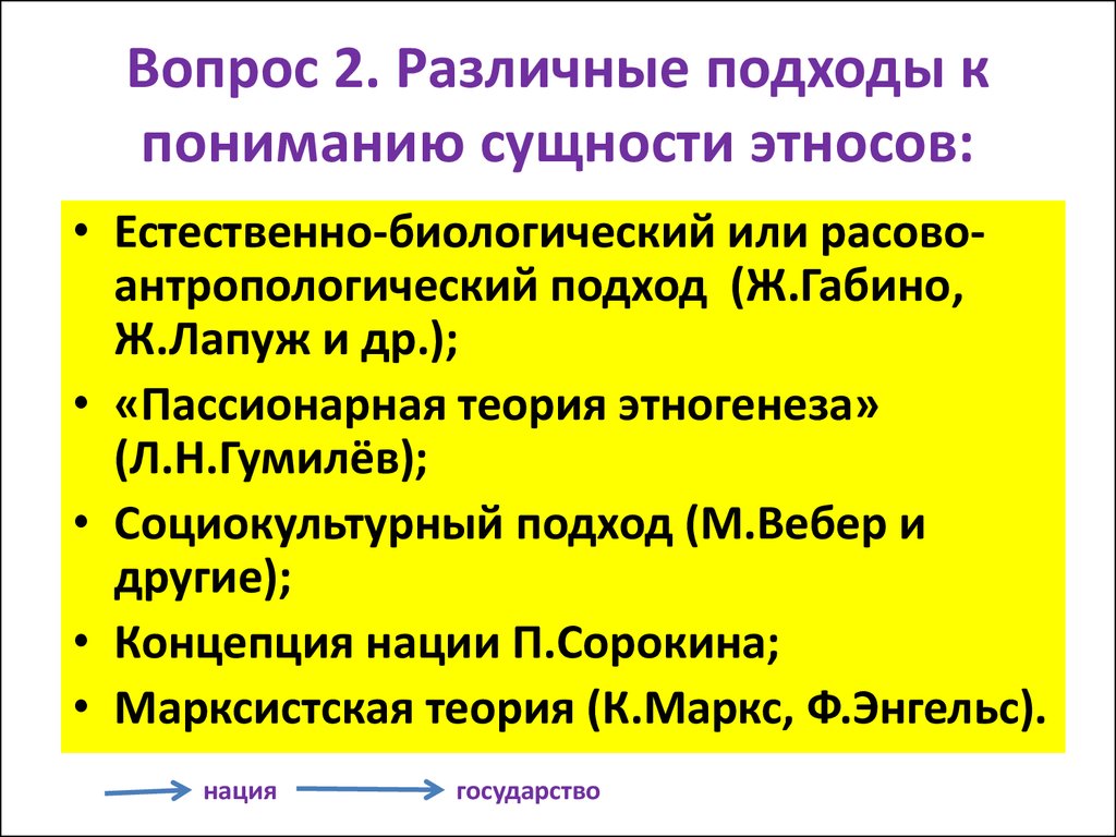 Различные подходы к пониманию этноса. Подходы к пониманию сущности этносов. Различные подходы к пониманию сущности этносов их происхождение. Теории к пониманию сущности этноса.