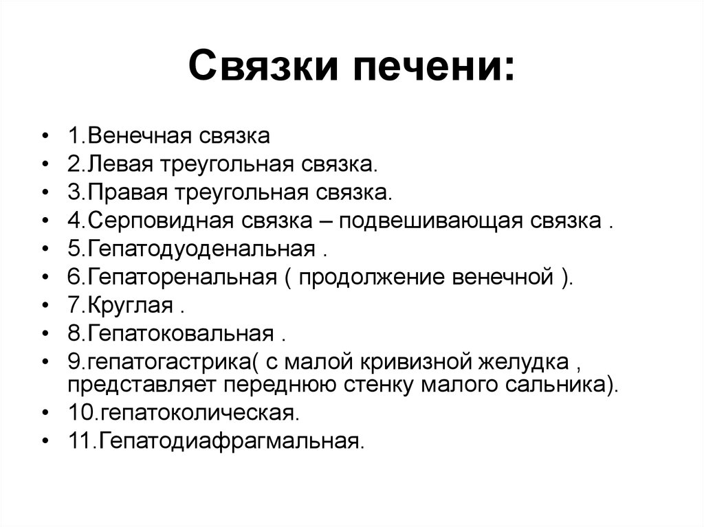 Связки печени