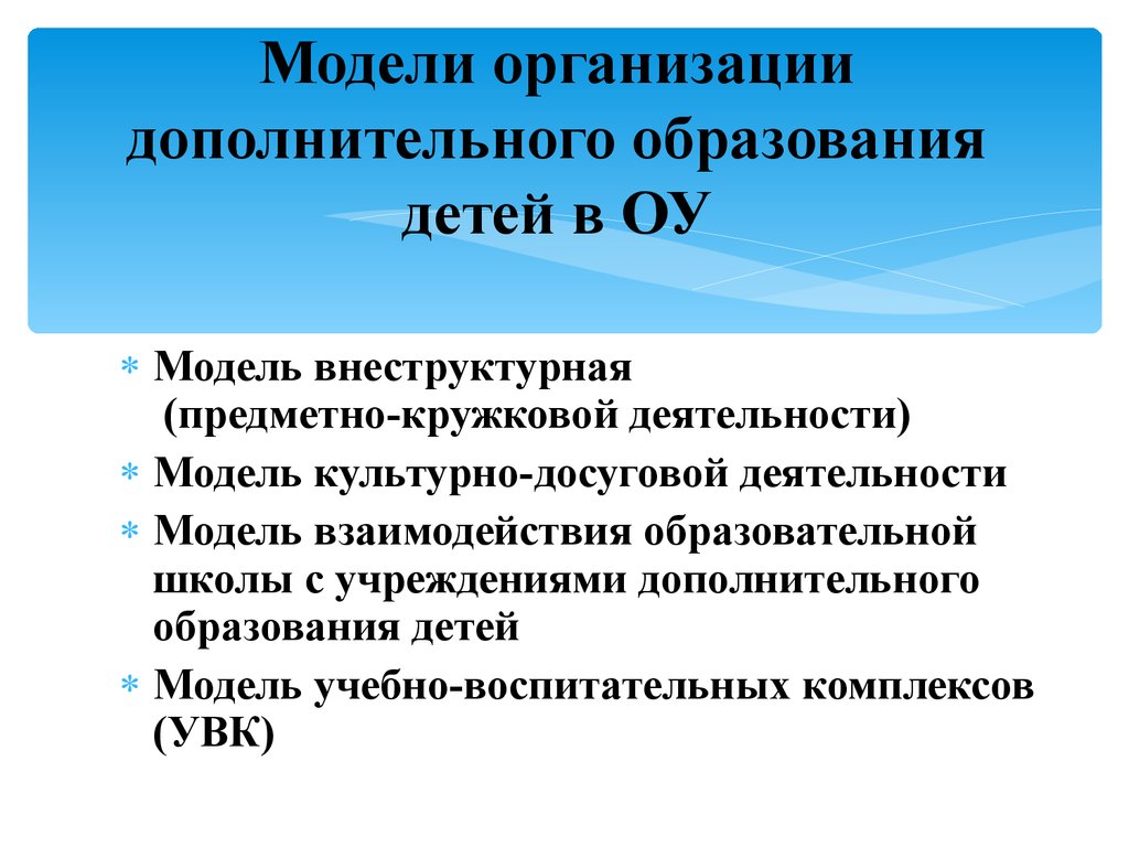 Презентация учреждения дополнительного образования