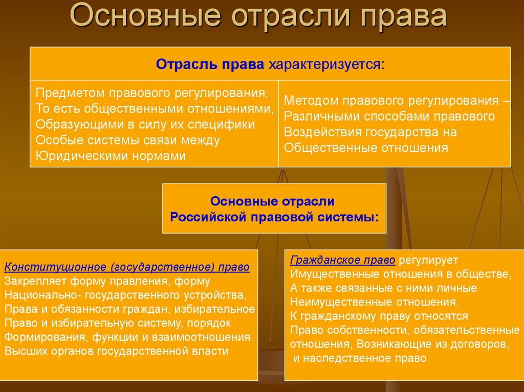 Образовательное право в российской правовой системе. Отрасли правовых отношений.