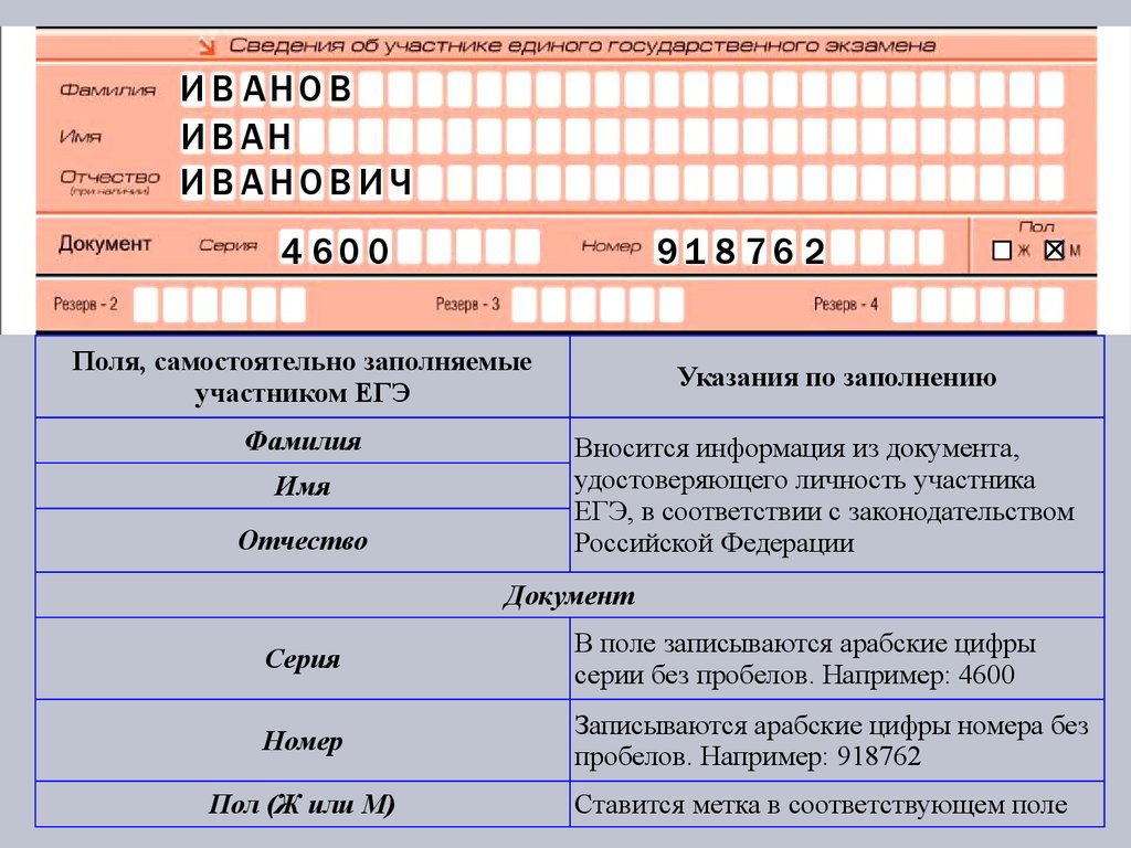 Заполнение бланков ЕГЭ - презентация онлайн