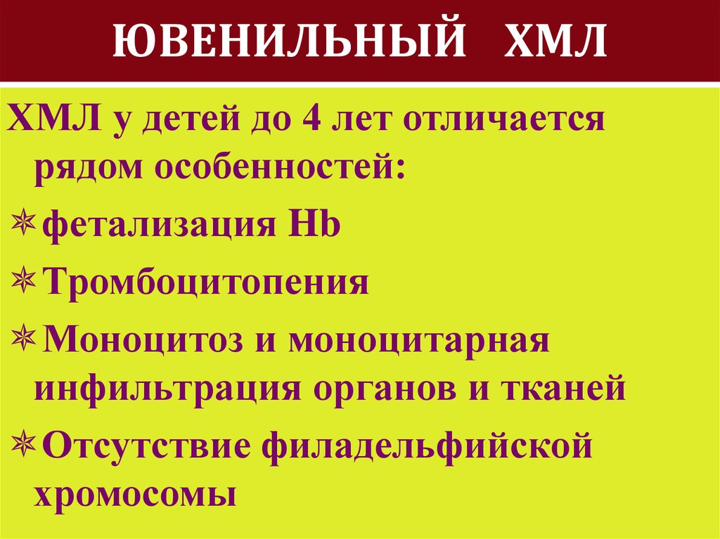 Хмл сайт. Для ювенильной формы хронического миелолейкоза характерно. ФЕТАЛИЗАЦИЯ.