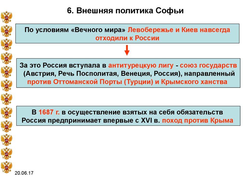 Правление софьи алексеевны. Софья Алексеевна Романова внутренняя и внешняя политика. Внутренняя политика Софьи Алексеевны Романовой. Внешняя политика Софьи Алексеевны таблица. Внешняя политика Софьи Алексеевны Романовой таблица.