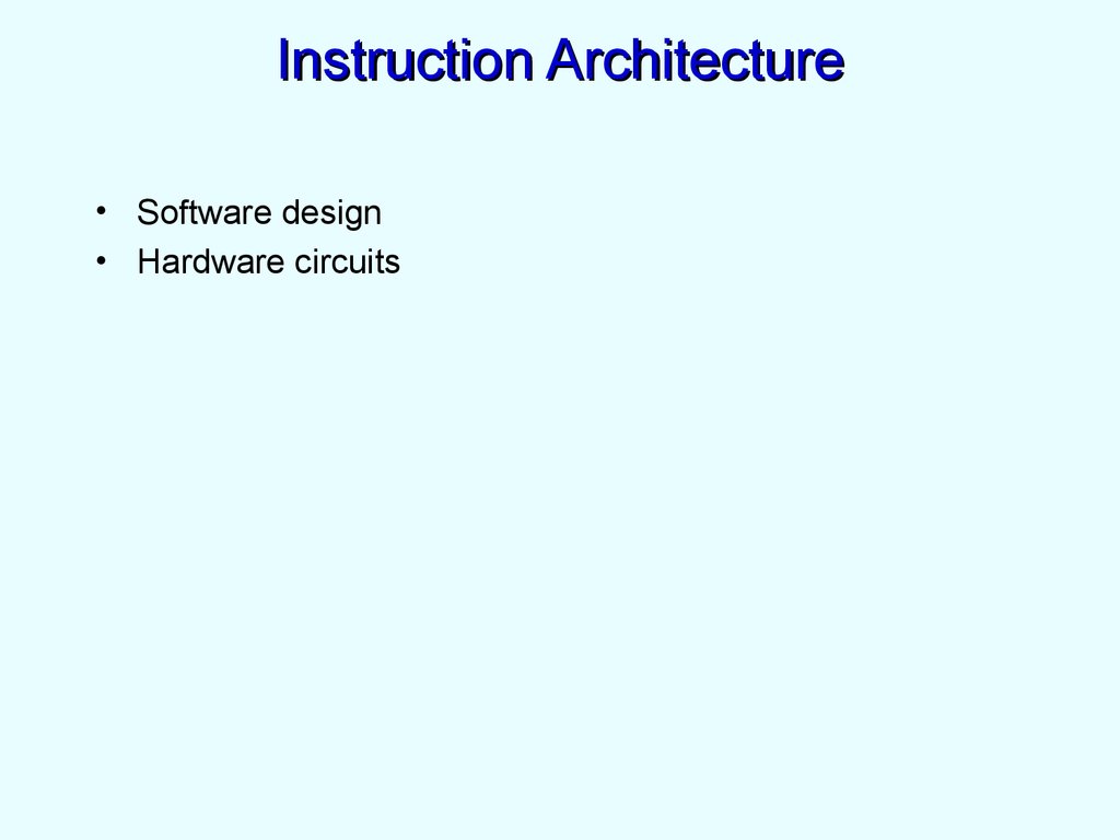 Instruction Architecture