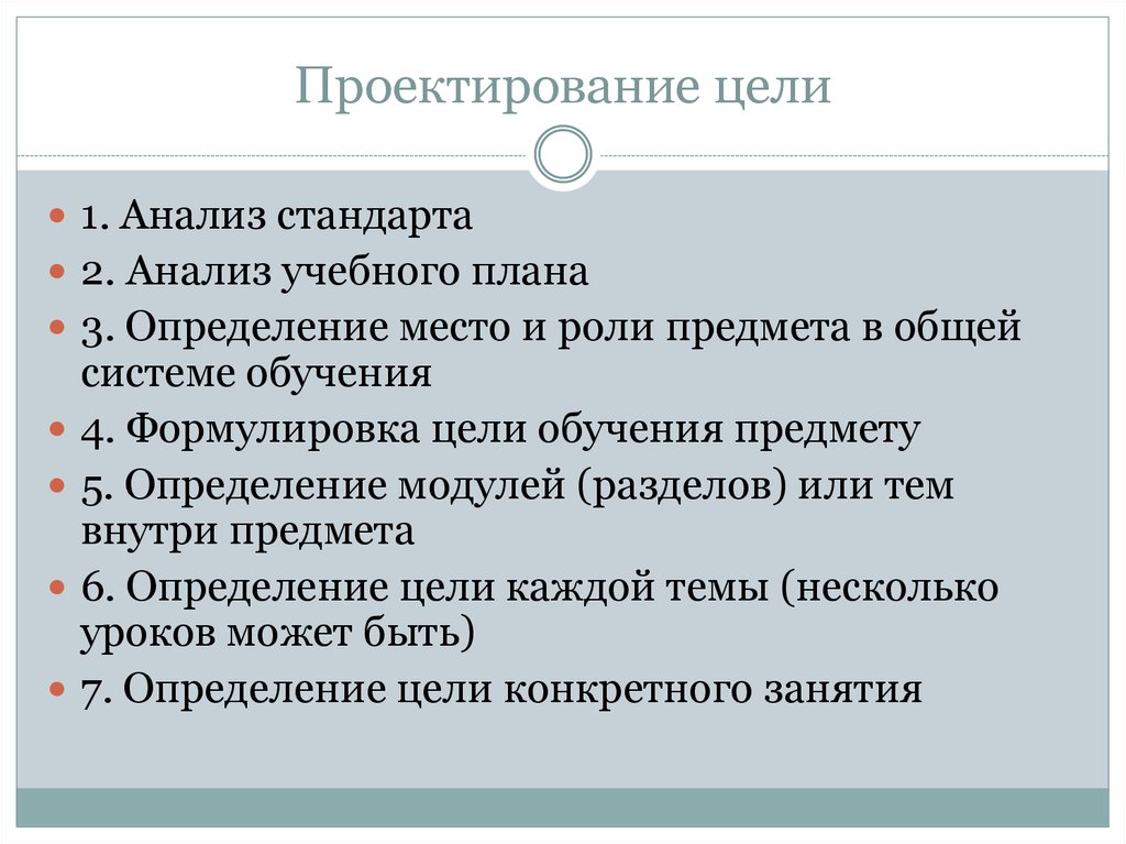 Роль предмета. Цель проектирования. Проектирование целей обучения. Проектирование определение цели и задач.. Цель образовательного проектирования.