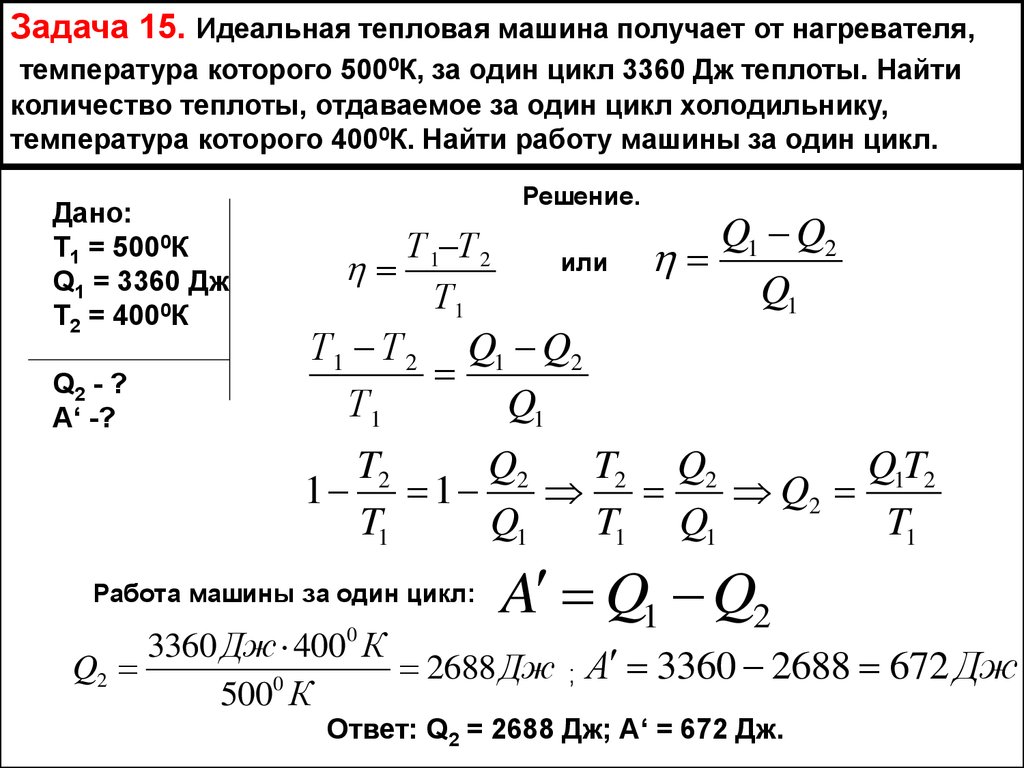 Решение задач по теме «Основы термодинамики» - online presentation