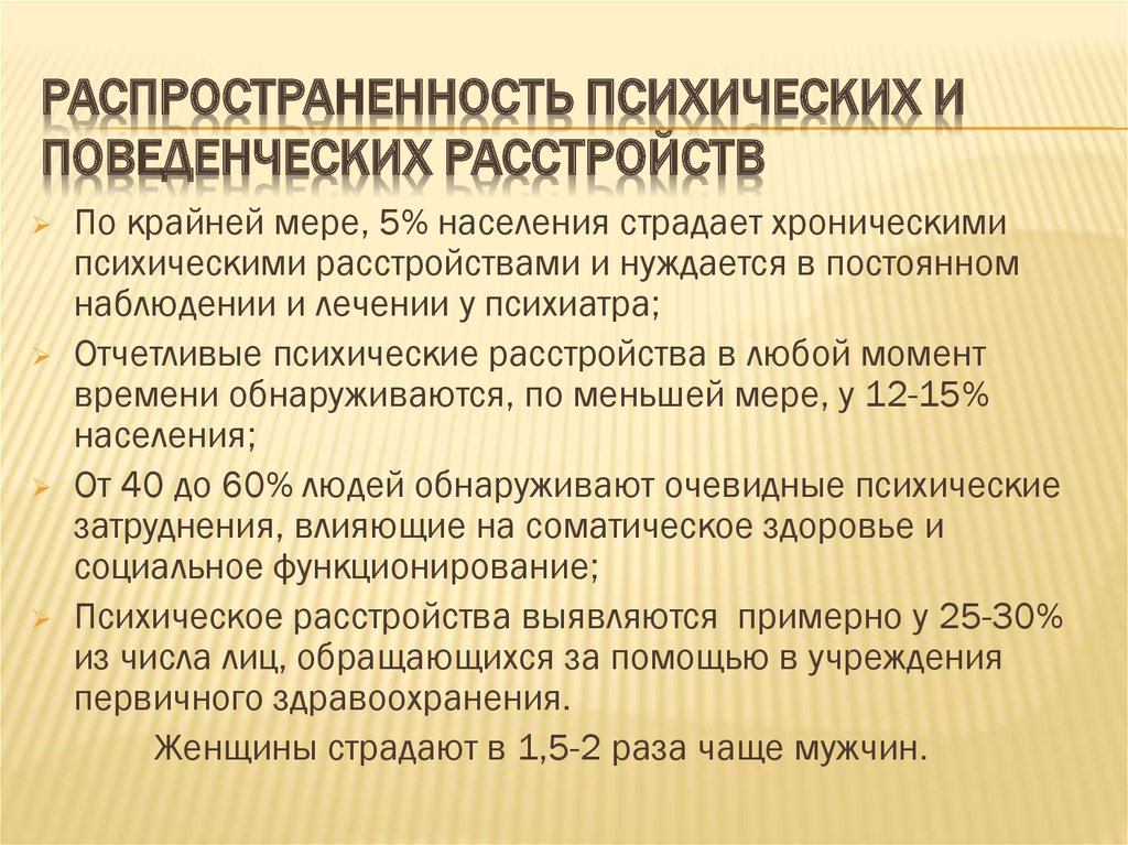 Хронические психические расстройства