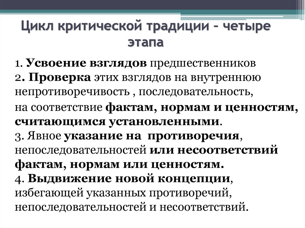 Историческое мышление. Критическая традиция. Критическая традиция в философии. Критическая традиция коммуникации. Четыре этапа эксплозии.