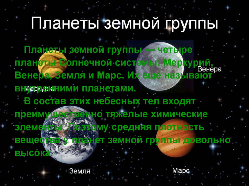 Презентация на тему планеты земной группы 10 класс астрономия