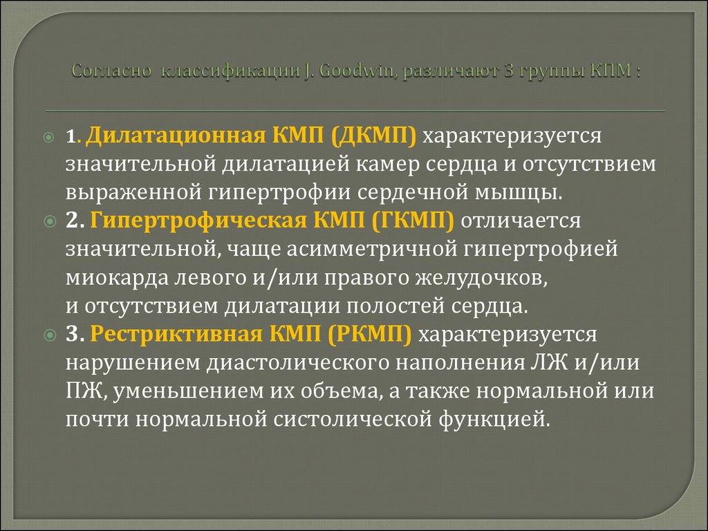 Дилатационная кардиомиопатия мкб