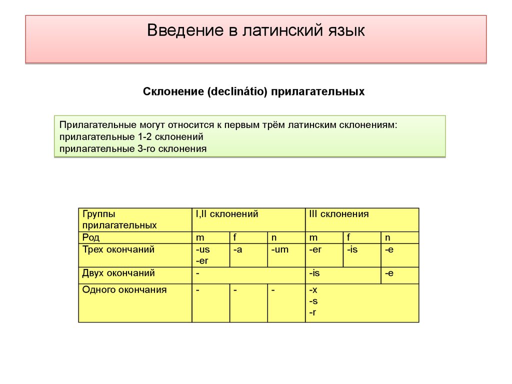 Презентации по грамматике латинского языка