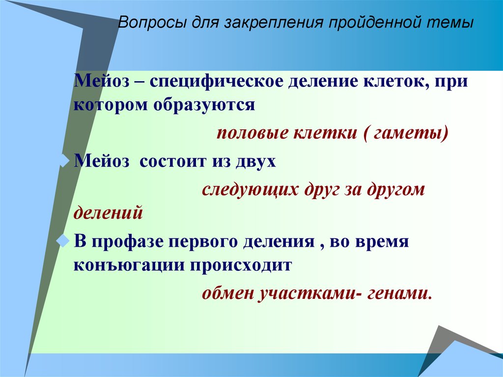 Вопросы для закрепления пройденной темы