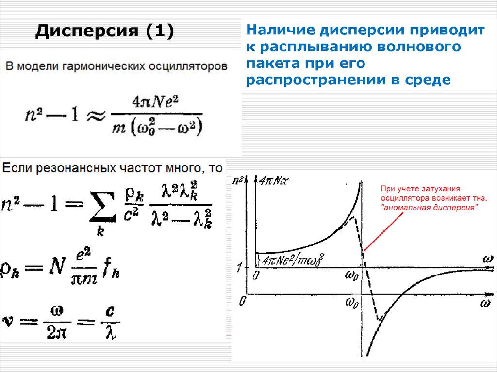 На рисунке изображена дисперсионная кривая для некоторого вещества