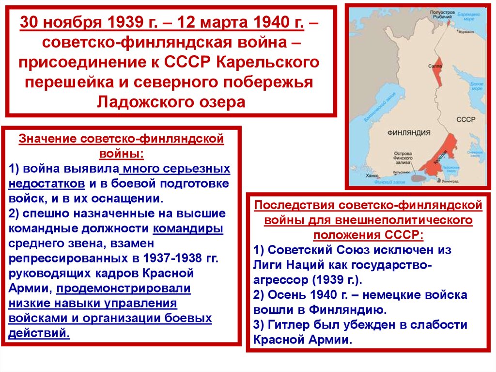 Внешняя политика ссср 1939 1941 гг презентация