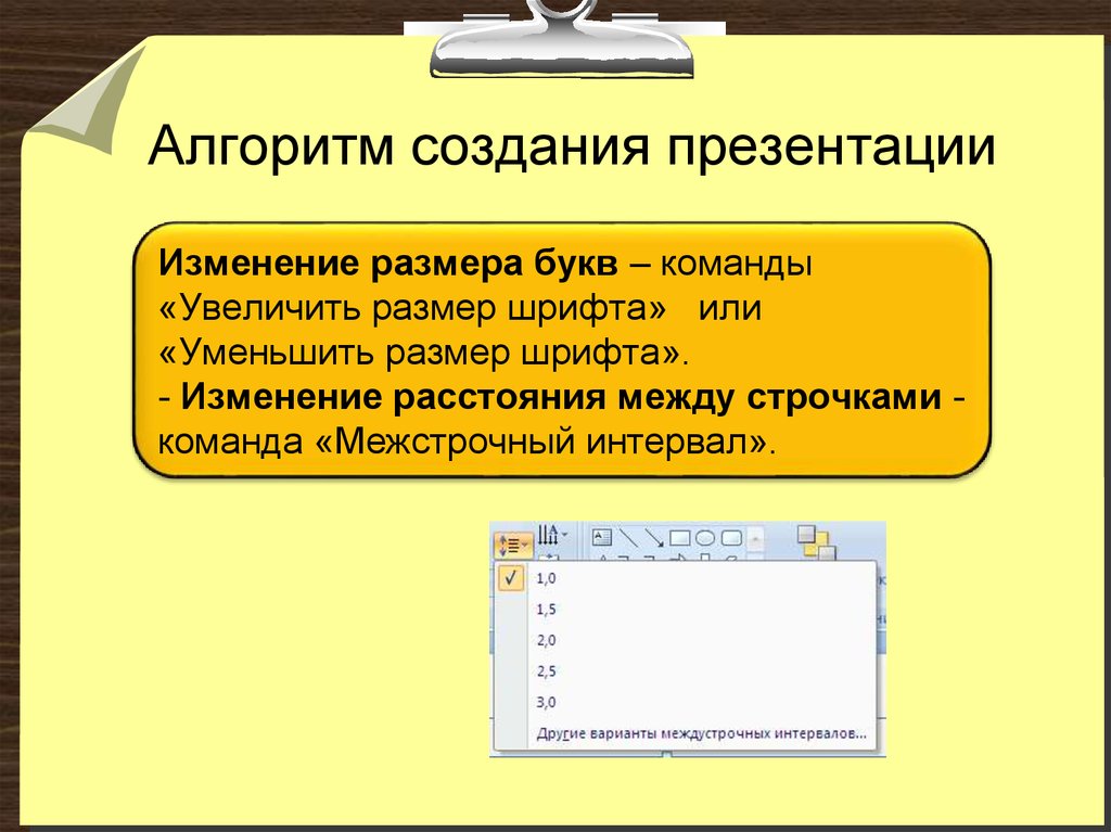 Алгоритм создания презентация