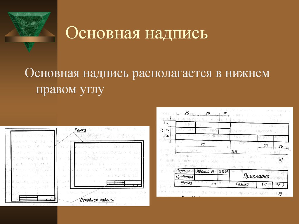 Основной надписью оформляют на чертеже