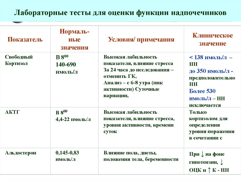 Диагностика коры надпочечников