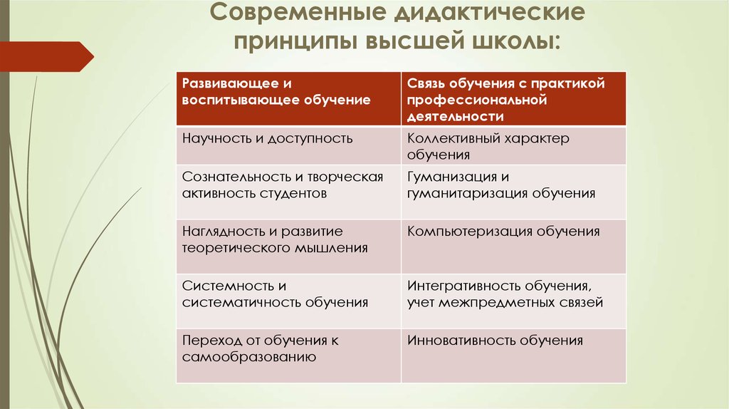 Принципы процесса обучения. Принципы современной дидактики. Принципы обучения современной дидактики. Основные концепции современной дидактики. Охарактеризуйте дидактические принципы.