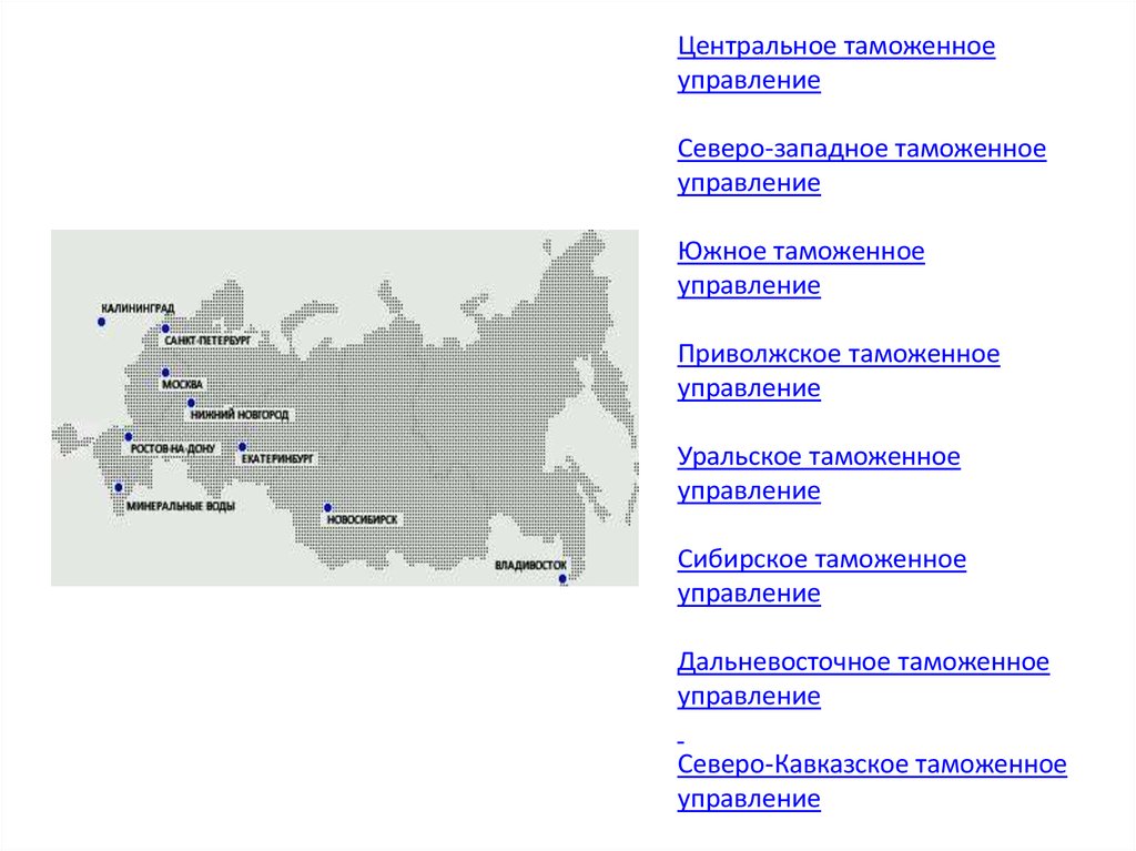 Карта таможенных постов россии