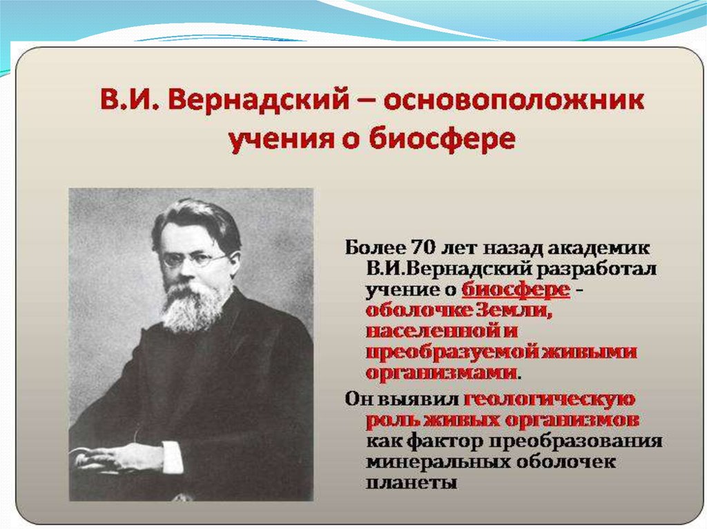 Проект на тему вклад выдающихся ученых в развитие представлений о биосфере