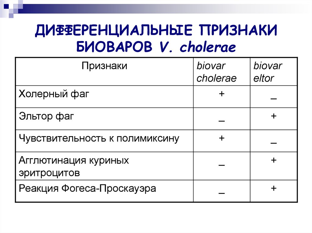 Дифференциация возбудителей. Сравнительная характеристика биоваров холерного вибриона. Реакция Фогес Проскауэра холера. Реакция Фогес-Проскауэра микробиология. Чувствительность к холерным диагностическим бактериофагам.