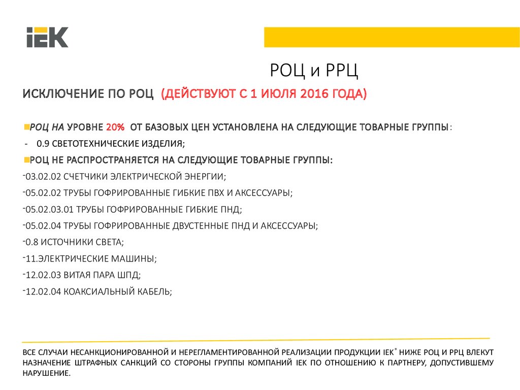 Роц и РРЦ. IEK презентация. Роц цена это. Рекомендованная розничная.