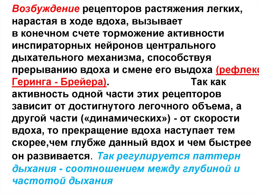 Возникает возбудимость. Рефлекс растяжения легких. Когда возникает возбуждение в рецепторах растяжения лёгких?. Рефлексы рецепторов растяжения легких. Инспираторно тормозящий рефлекс Геринга Брейера.