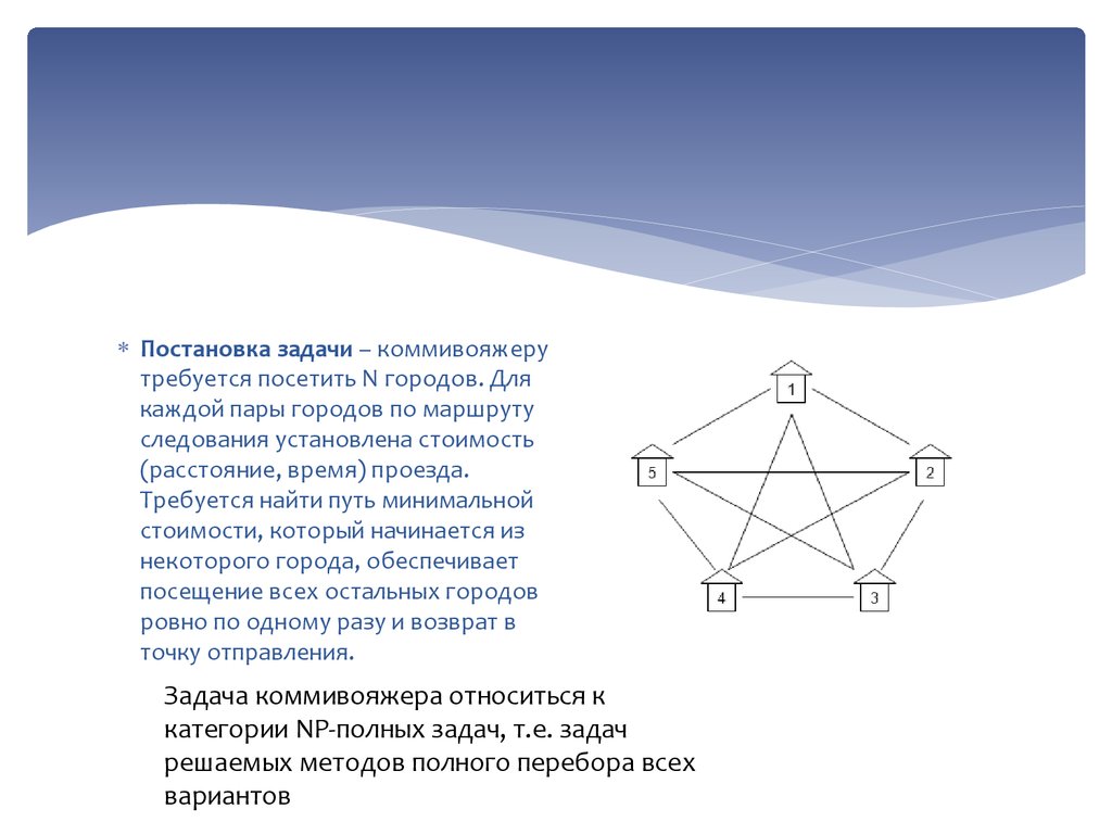 Презентация задача коммивояжера