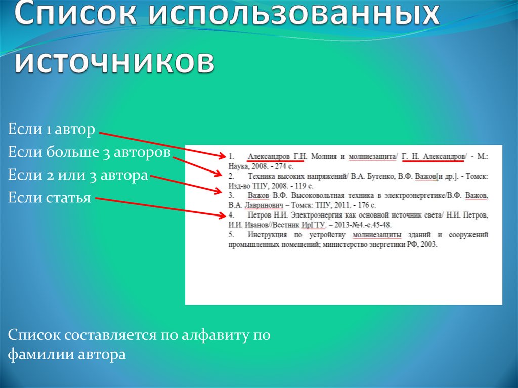 Как указать автора. СТО список использованных источников. Список использованных источников по алфавиту. Как заполняется список использованных источников. Используемые источники проекта.