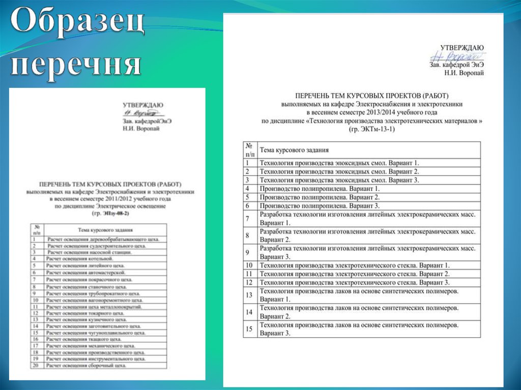 Кто утверждает перечень. Перечень образец. Образец оформления перечня. Пример оформления перечня оборудования. Перечень список.