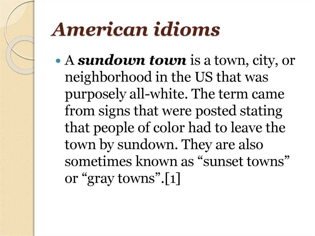 American idioms