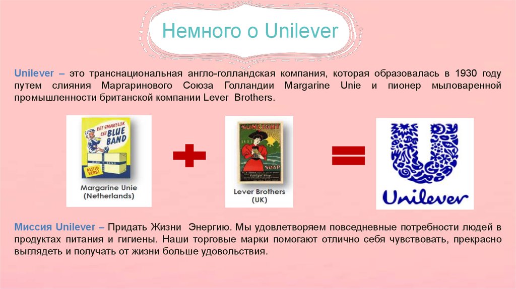 Презентация компании unilever