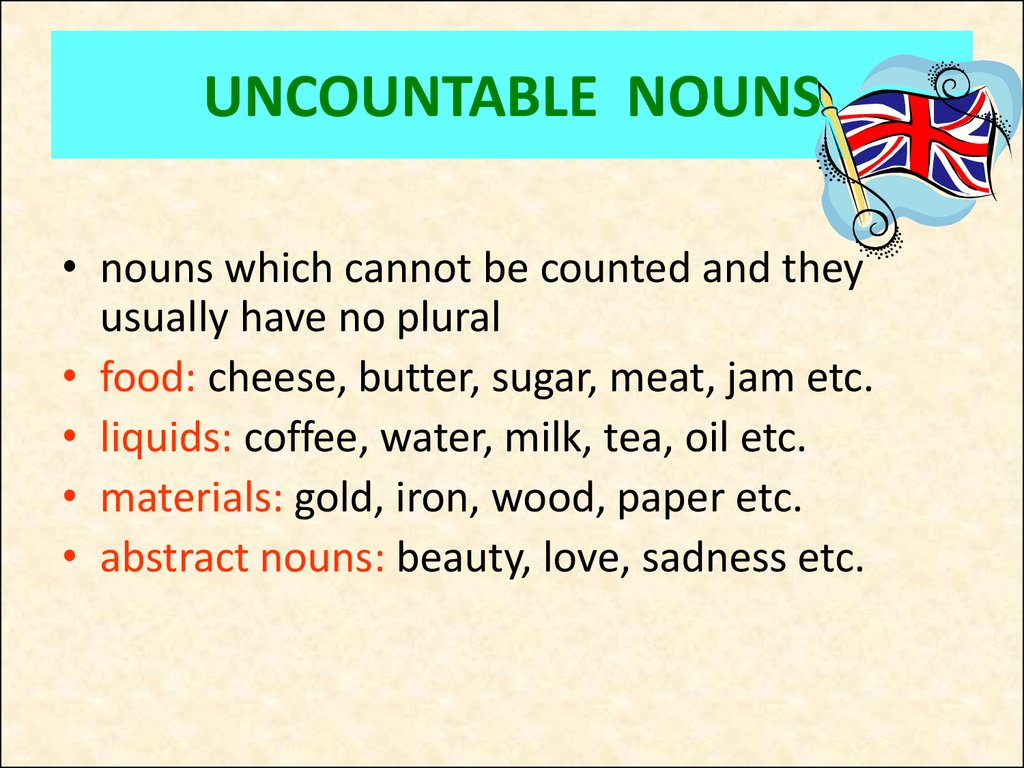 Countable and uncountable nouns презентация