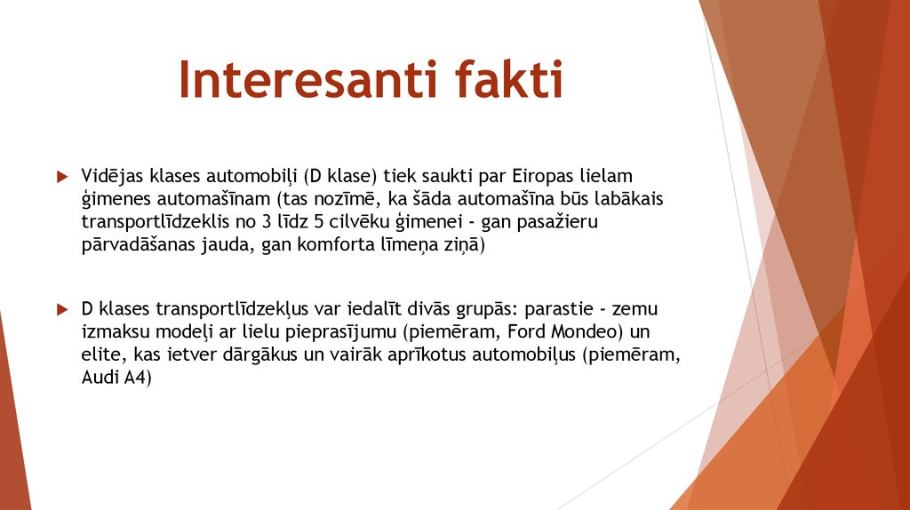 Interesanti fakti