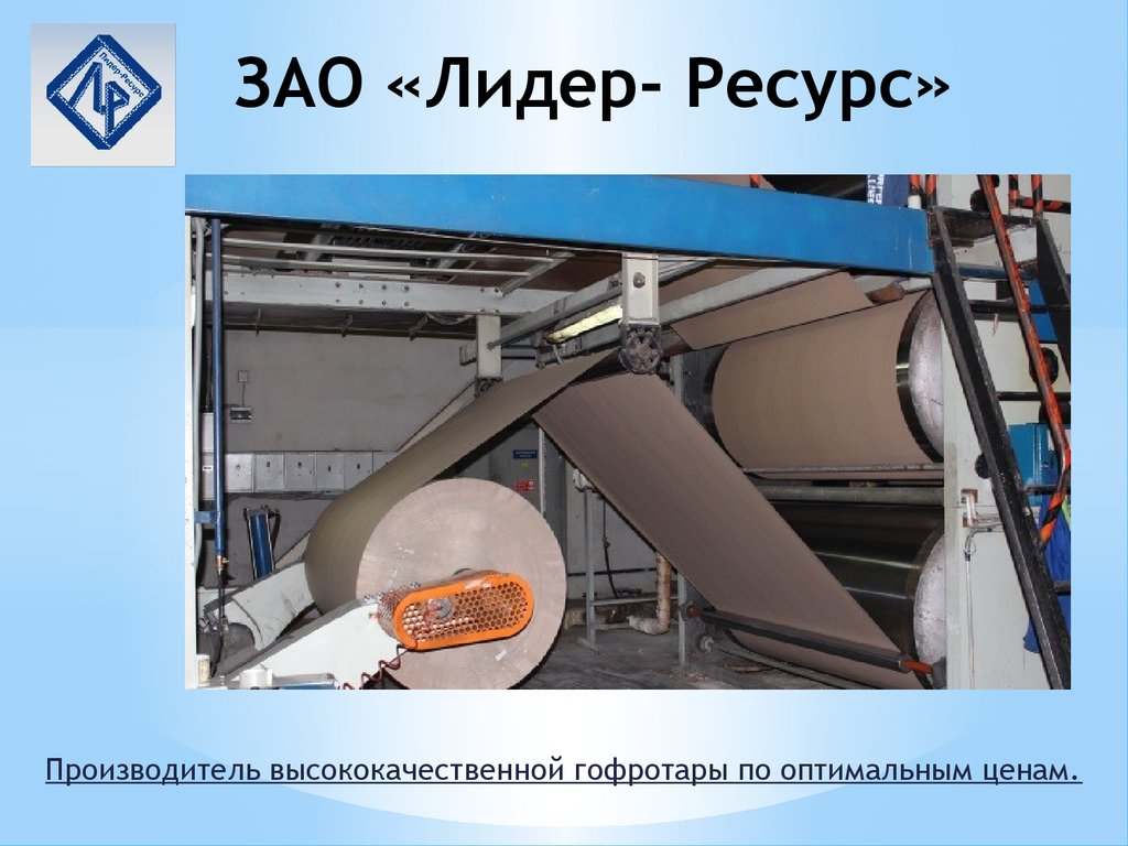 Лидер ресурс. Производитель ресурса это. ЗАО Лидер. Ресурс лидера. Презентация компании гофротара.