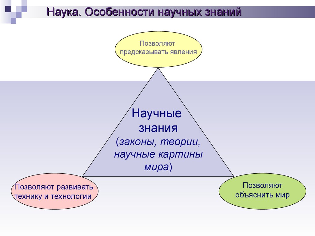 Свойства научной теории. Закономерности развития общества и природы.