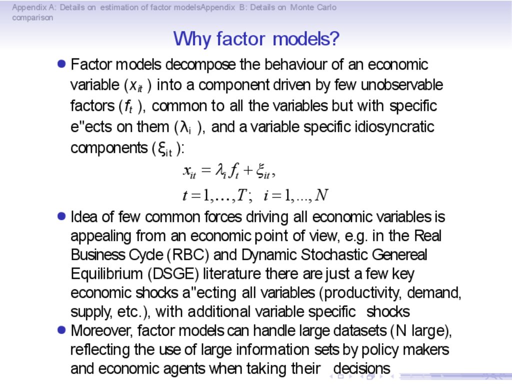 Why factor models?