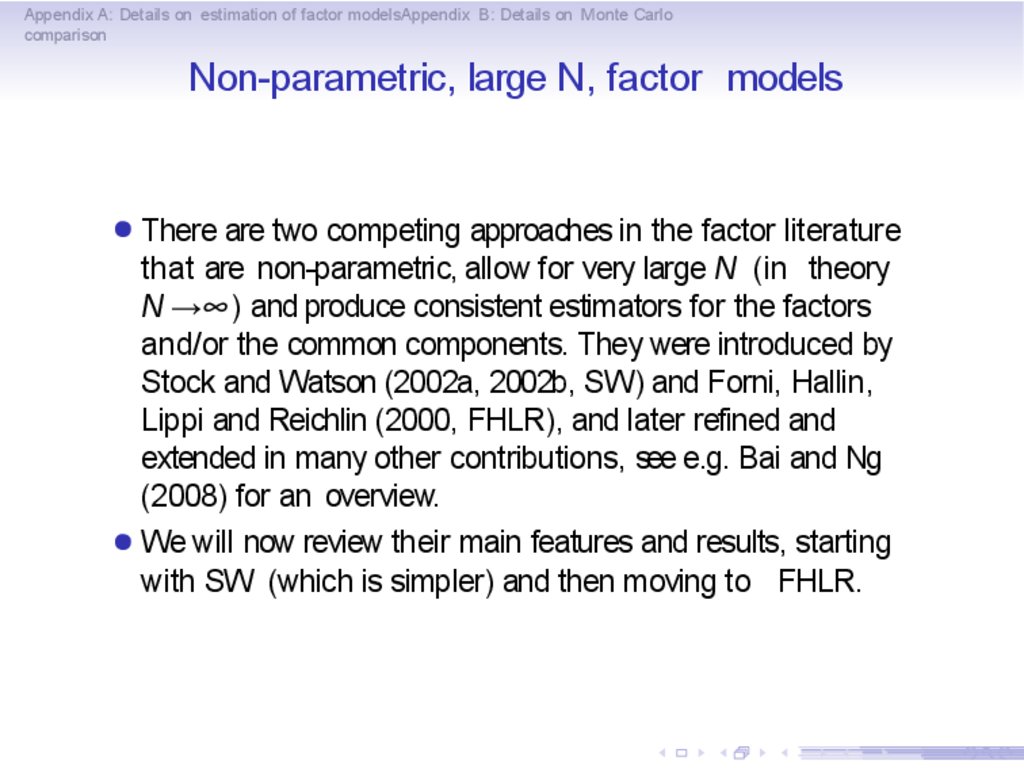 Non-parametric, large N, factor models
