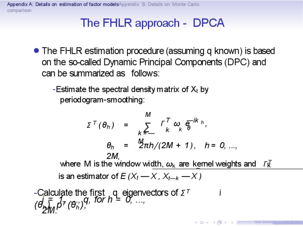 The FHLR approach - DPCA