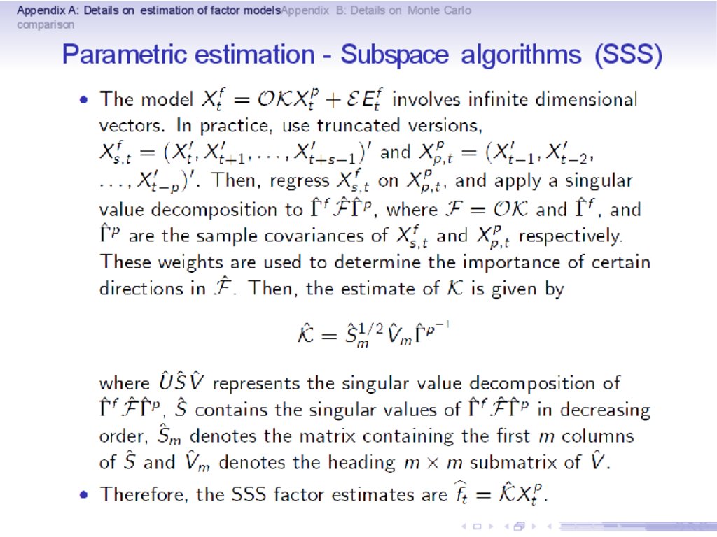 Parametric estimation - Subspace algorithms (SSS)
