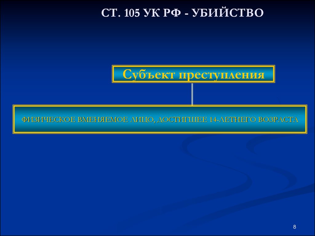 Субъект убийства (ст. 105 УК РФ):. УК ст 105 убийство. Ст 105 УК субъект. Субъект убийства ст105.