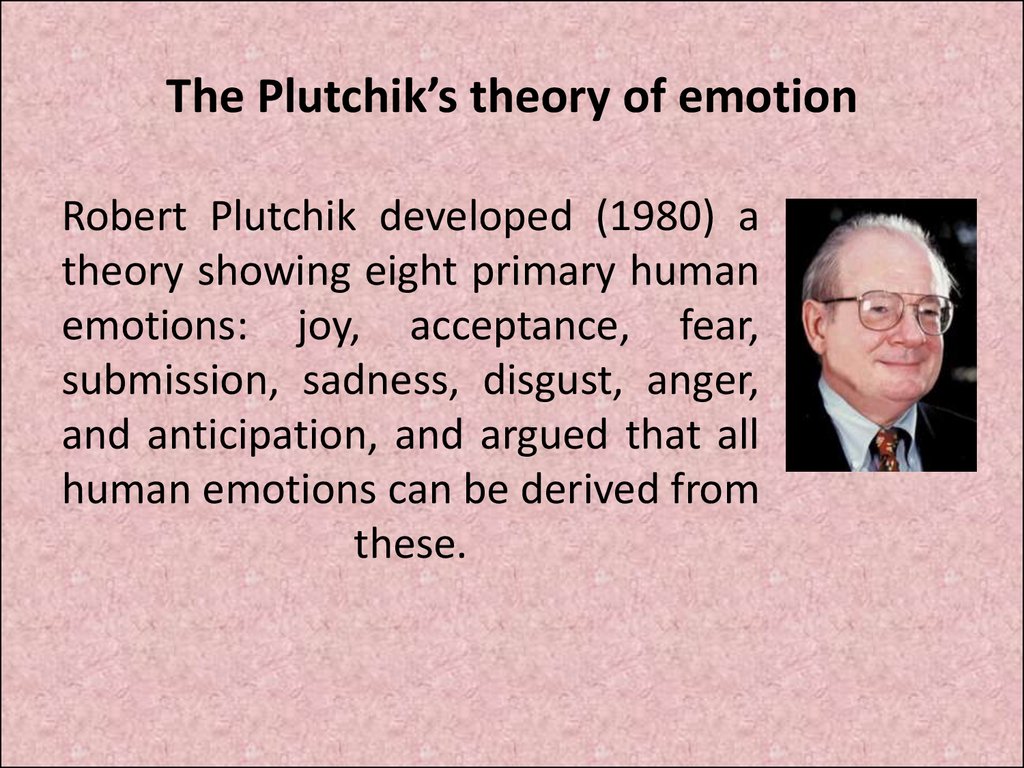 The Plutchik’s theory of emotion