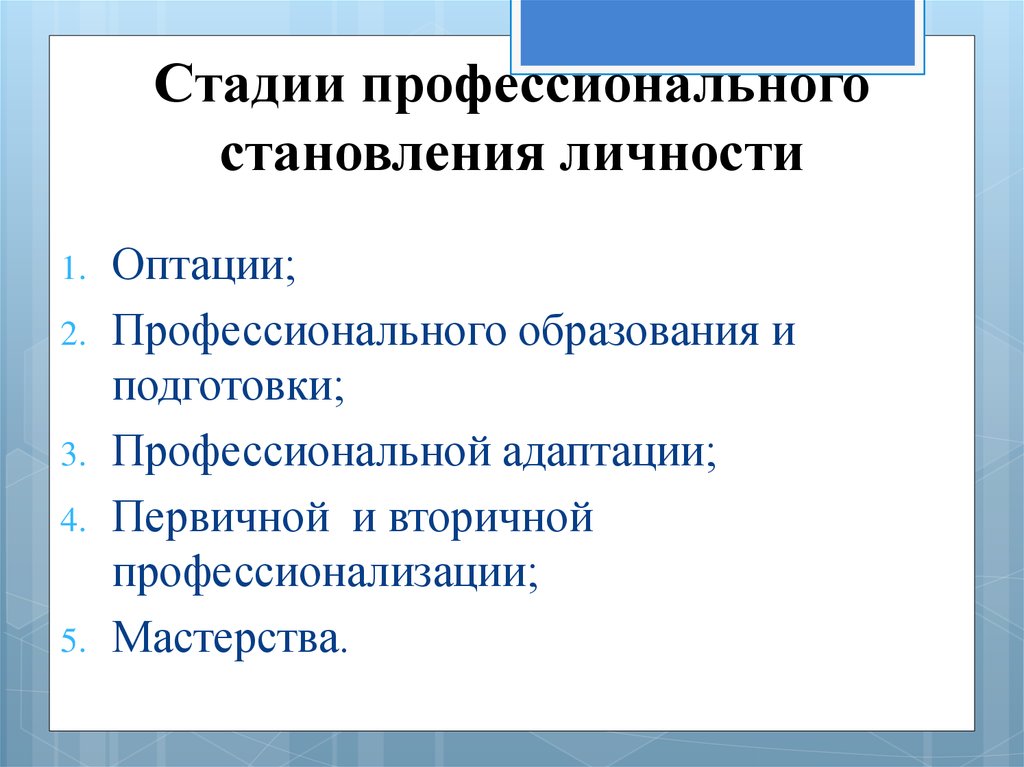 Презентация на тему кризисы профессионального становления личности