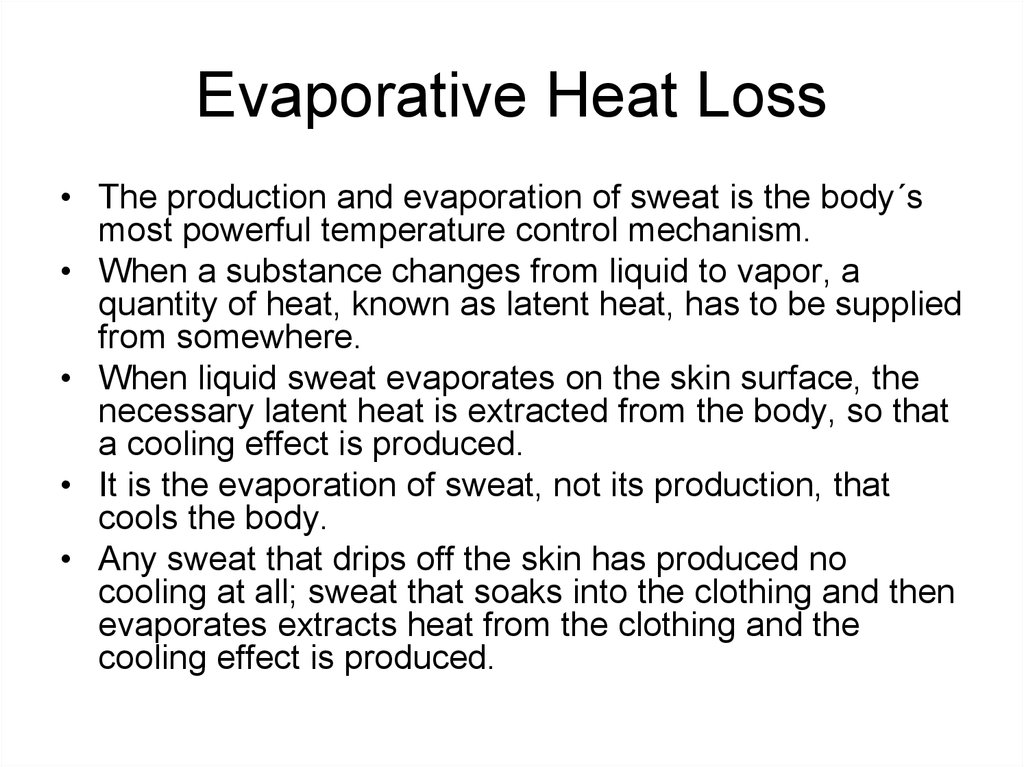 Heat Loss From The Body 